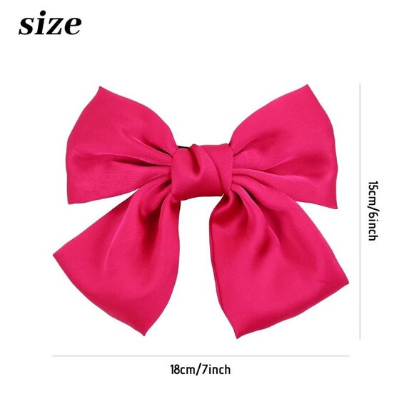 Large Satin Hair Bow Pack 8 Inch Oversized Knot French Barrette Hair Clips main image 7